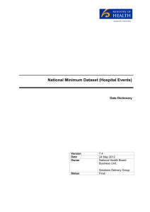 NMDS (Hospital Events) Data Dictionary