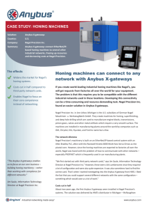 Honing machines can connect to any network with Anybus X