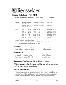 Course Syllabus Fall 2014 - Rensselaer Polytechnic Institute