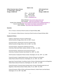 Rebel Cole's CV - Driehaus College of Business