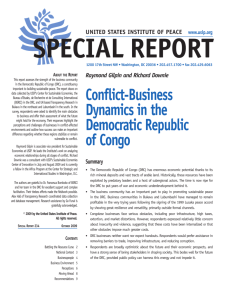 Conflict-Business Dynamics in the Democratic Republic of Congo