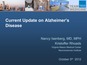 Current Update on Alzheimer's Disease