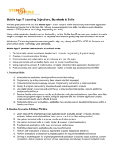 Mobile App:IT Learning Objectives, Standards & Skills