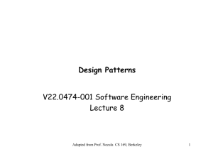 Design Patterns V22.0474-001 Software Engineering Lecture 8