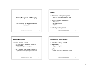 Memory Management and Debugging V22.0474