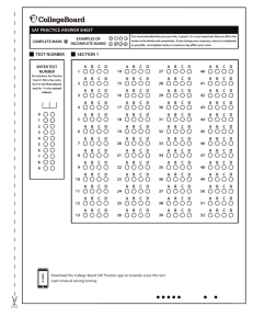 Answer Sheet - The College Board