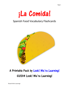 Spanish Food Vocabulary Flashcards
