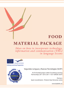 Food Material Package and TICs_Segundas Lenguas