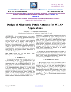 Design of Microstrip Patch Antenna for WLAN Applications