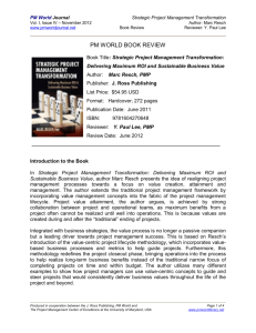 Book review in the November 2012 issue of PM World Journal