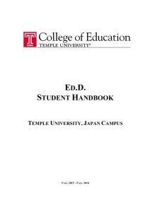 Ed.D. Student Handbook 2015-16 - Temple University, Japan Campus