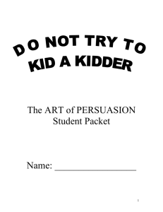 The ART of PERSUASION Student Packet Name