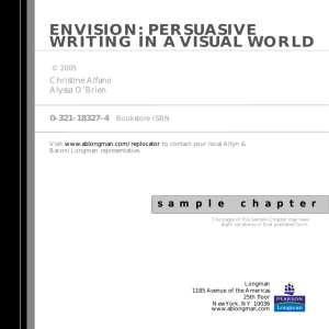 ENVISION: PERSUASIVE WRITING IN A VISUAL WORLD