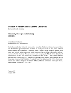 NCCU Undergraduate Catalog - North Carolina Central University