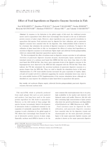 Effect of Feed Ingredients on Digestive Enzyme Secretion in Fish