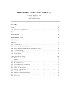 Introduction to acid-base chemistry