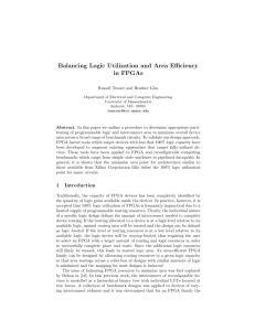 Balancing Logic Utilization and Area Efficiency in FPGAs