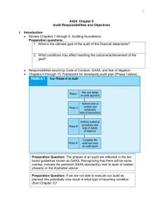 A424: Chapter 6 Audit Responsibilities and Objectives I. Introduction