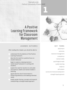 A Positive Learning Framework for Classroom Management