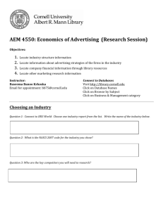 AEM 4550: Economics of Advertising (Research Session)