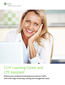 CCH® Learning Center and CPE Assistant