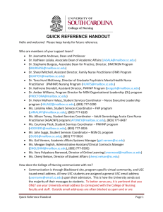College of Nursing Quick Reference Handout