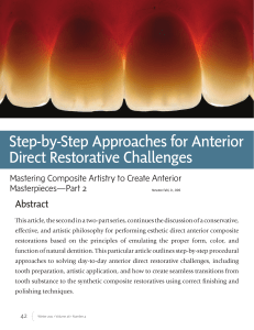 Step-by-Step Approaches for Anterior Direct Restorative Challenges