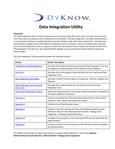 Data Integration Utility File Specifications and User Guide