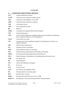 GL-1 GLOSSARY A. ACRONYMS USED IN PUBLIC HOUSING ACC