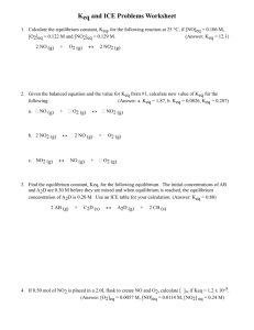 CHEMISTRY 12 – WORKSHEET (Keq Level 3 Questions)