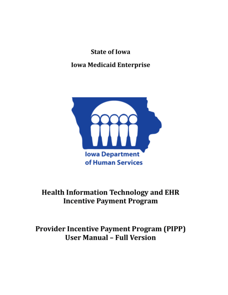 User Manual Iowa EHR Medicaid