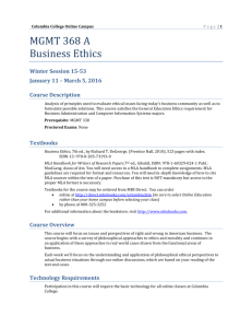 MGMT 368 A Business Ethics