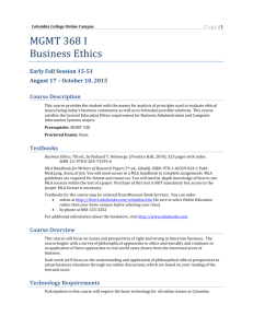 MGMT 368 I Business Ethics
