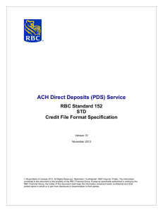 ACH Direct Deposits (PDS) Service