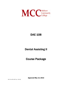 DAE 108 Dental Assisting II