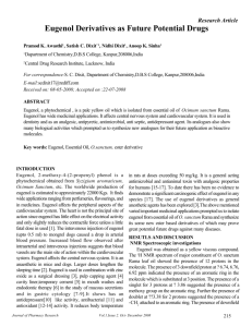 Eugenol Derivatives as Future Potential Drugs