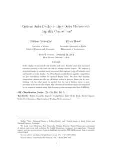 Optimal order display in limit order markets with liquidity competition