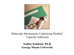 Molecular Mechanisms Underlying Menthol Cigarette Addiction