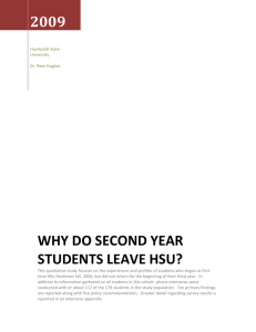 Why Do Second Year Students Leave HSU?