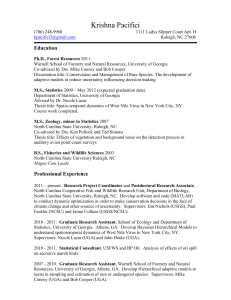 Krishna's CV  - North Carolina State University