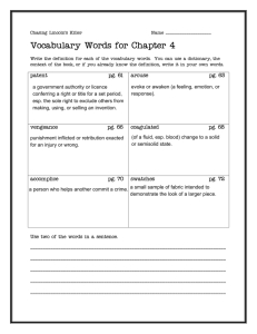 Vocabulary Words for Chapter 4