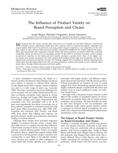 The Influence of Product Variety on Brand