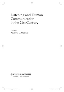 Listening and Human Communication in the 21st Century