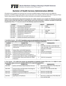Bachelor of Health Services Administration (BHSA)