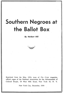 Southern Negroes at the Ballot Box