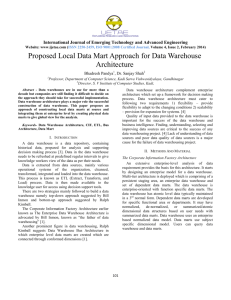 Proposed Local Data Mart Approach for Data Warehouse