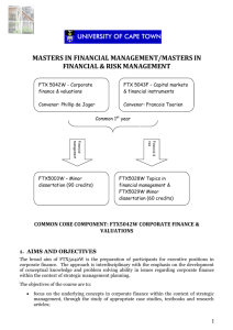 Financial Management Honours