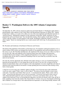 Booker T. Washington Delivers the 1895 Atlanta Compromise Speech