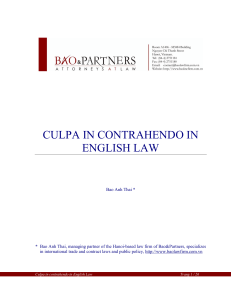 culpa in contrahendo in english law