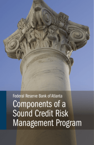 Components of a Sound Credit Risk Management Program